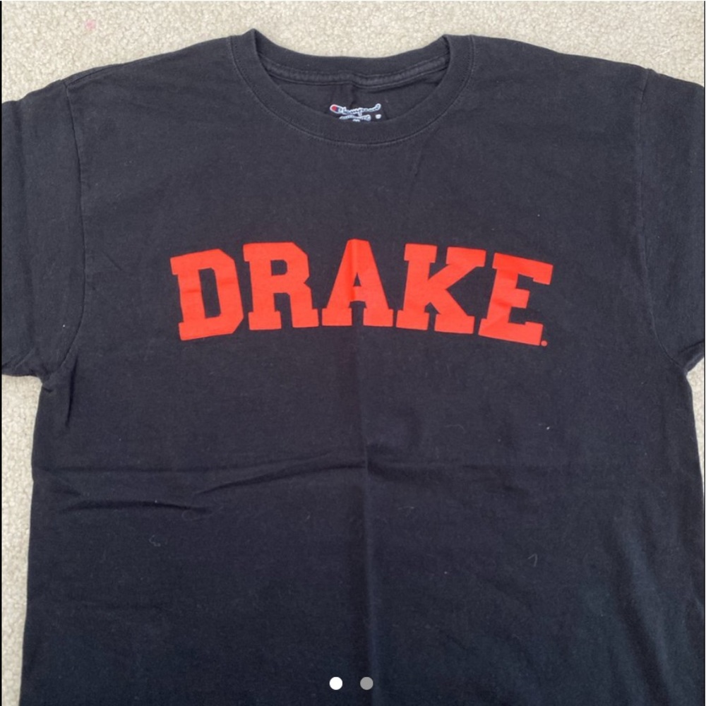 Drake champion black and red t shirt